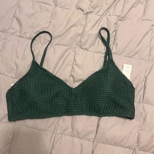 Green Knit Bikini Top